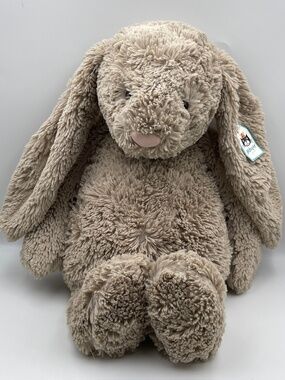 READ BNWT Jellycat Bashful Bunny Rabbit Huge Beige Tan Plush Soft Toy super cute